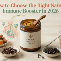 An organic blend of essential vitamins and superfoods highlighting the Best Natural Immune System Booster Powder for daily wellness and seasonal defense.