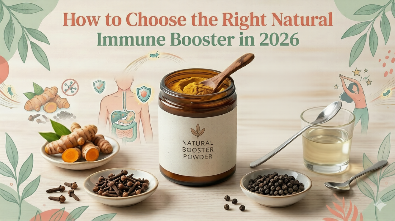 An organic blend of essential vitamins and superfoods highlighting the Best Natural Immune System Booster Powder for daily wellness and seasonal defense.