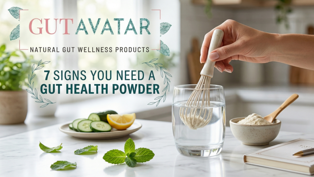 Premium GutAvtar gut health powder formulated for daily microbiome balance, bloating relief, and advanced digestive support.